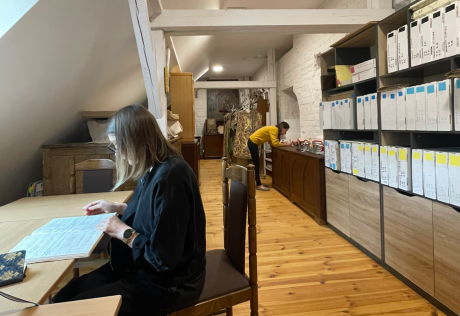 Darbas archyve. Fot. Karolina Koroliova-Barkova.