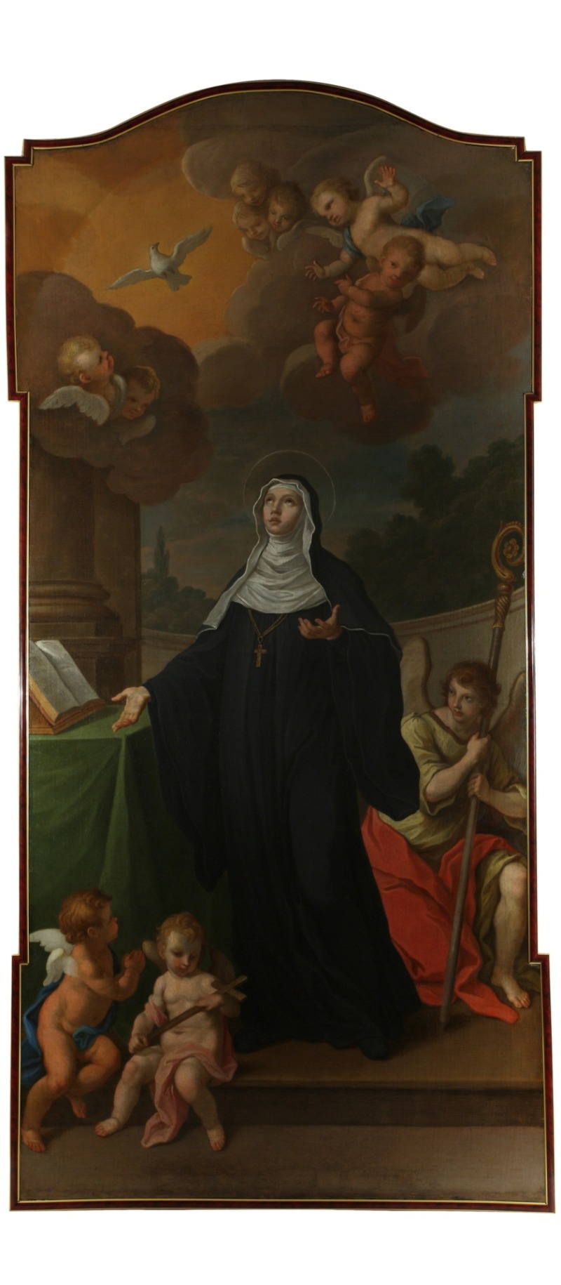 Simonas Čechavičius (Szymon Czechowicz). „Šv. Skolastika“. 1758–1759. Drobė, aliejus; 318 x 155 cm. Bažnytinio paveldo muziejus, BP 1893. Fot. Vilma Šileikienė 