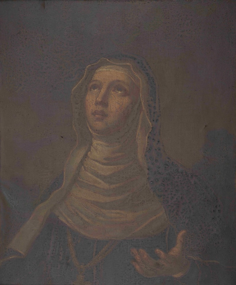 Valentinas Vankavičius (Walenty Wańkowicz) (?). „Šv. Skolastika“. Vilnius, XIX a. I p. Drobė, aliejus; 55 x 67,5 cm. Seserų benediktinių abatija Žarnoviece, be inv. nr. Fot. Zofia Grunt, Joanna Szmit 